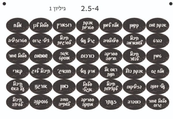 גליון מדבקות אובלי שחור