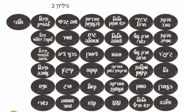 ⁦גליון מדבקות אובלי שחור⁩ – תמונה ⁦2⁩